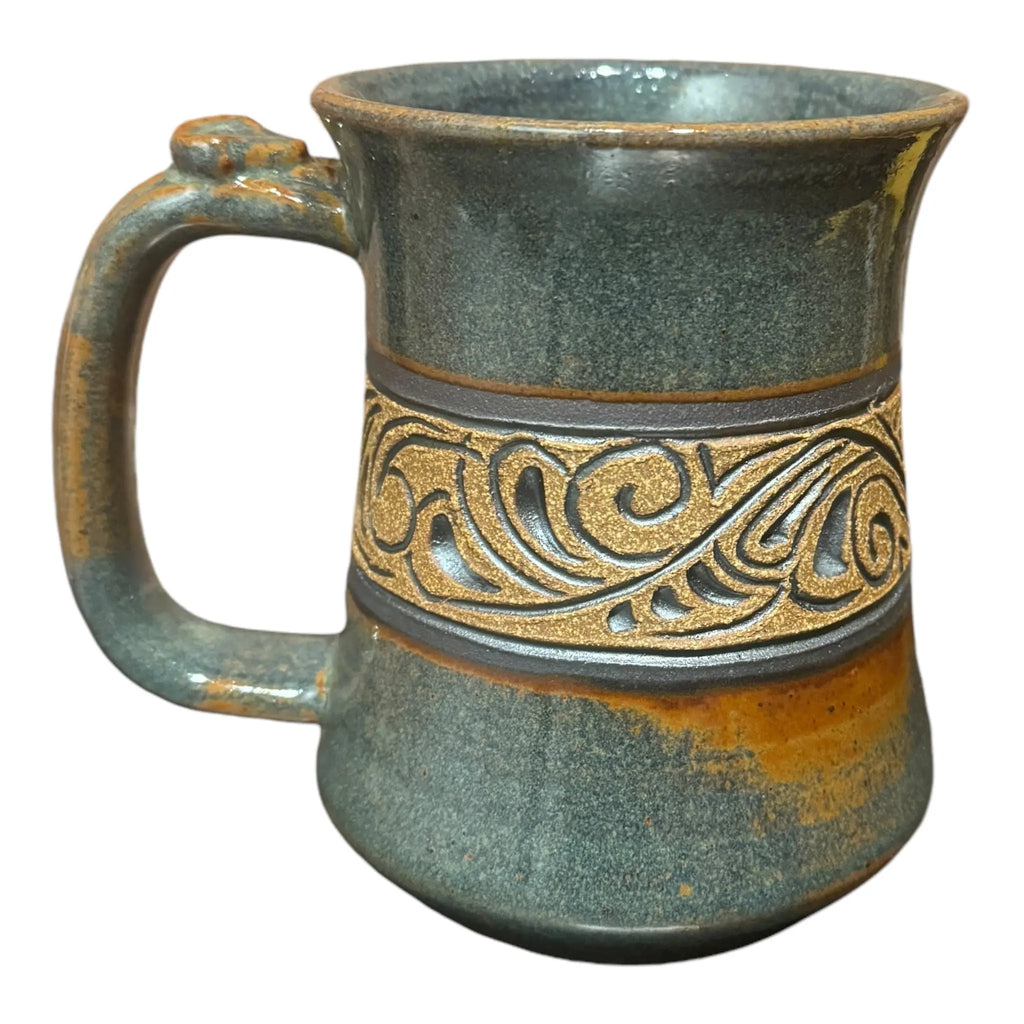 Green Carved Stein Blaisdell