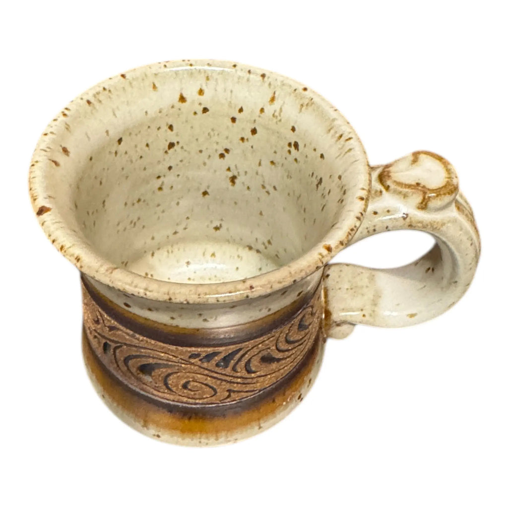 Speckled Tan Carved Mug Blaisdell