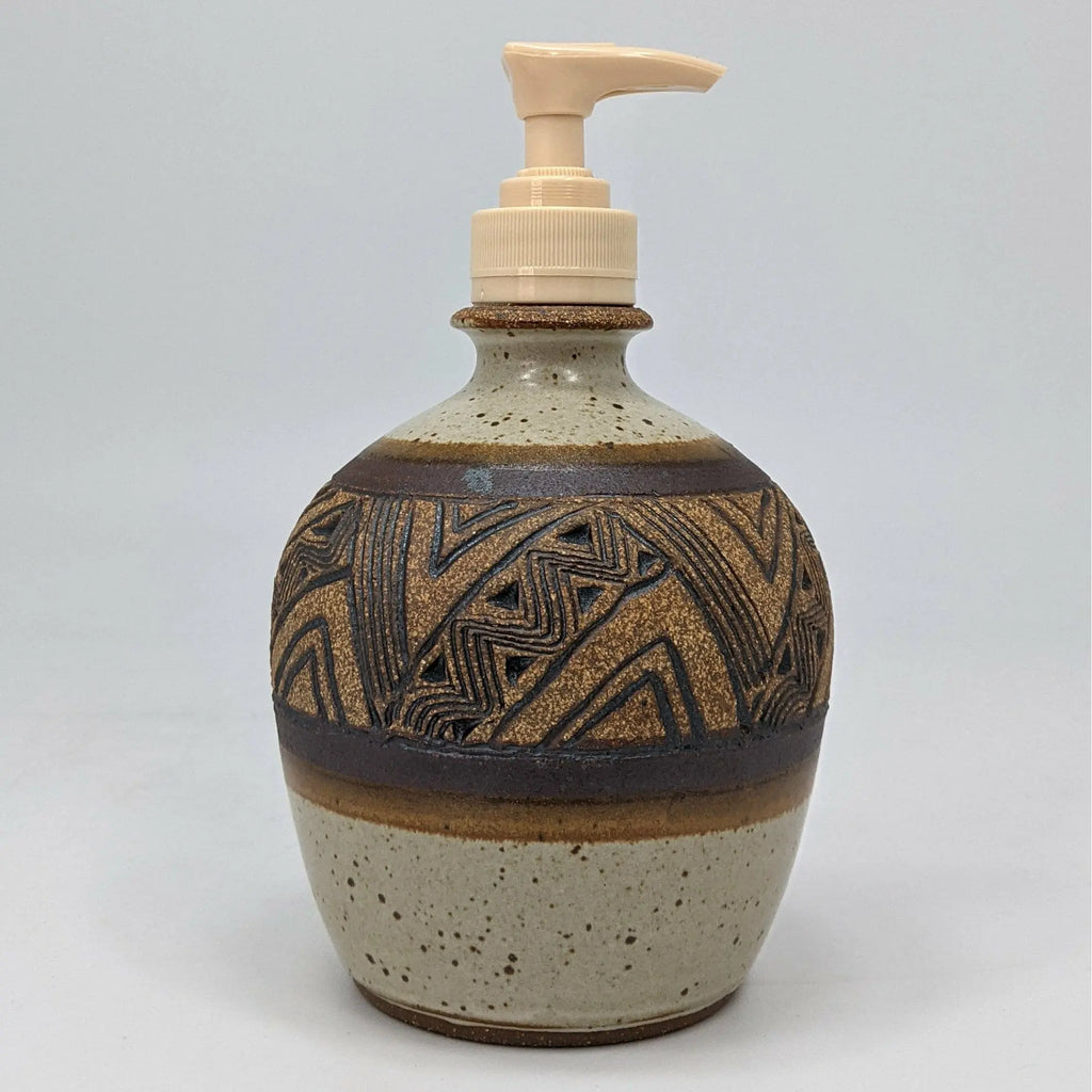Carved Geometric Soap Dispenser Blaisdell